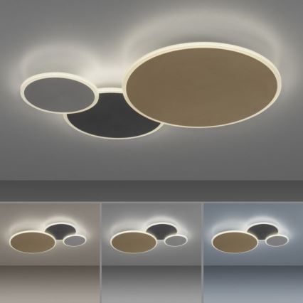 Paul Neuhaus 8007-70 - Plafonnier à intensité variable Q-PIATO LED/35W/230V 2700-5000K Wi-Fi + télécommande