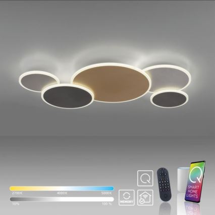 Paul Neuhaus 8008-70 - Dimmbare LED-Deckenleuchte Q-PIATO LED/49W/230V 2700-5000K Wi-Fi + Fernbedienung