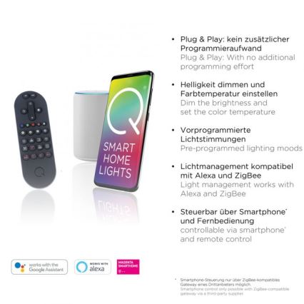 Paul Neuhaus 8008-70 - Dimmbare LED-Deckenleuchte Q-PIATO LED/49W/230V 2700-5000K Wi-Fi + Fernbedienung