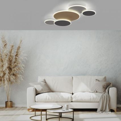 Paul Neuhaus 8008-70 - Plafonnier à intensité variable Q-PIATO LED/49W/230V 2700-5000K Wi-Fi + télécommande