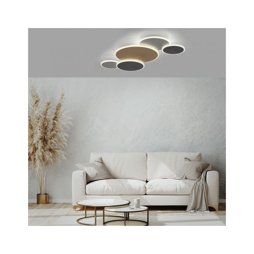 Paul Neuhaus 8008-70 - Plafonnier à intensité variable Q-PIATO LED/49W/230V 2700-5000K Wi-Fi + télécommande
