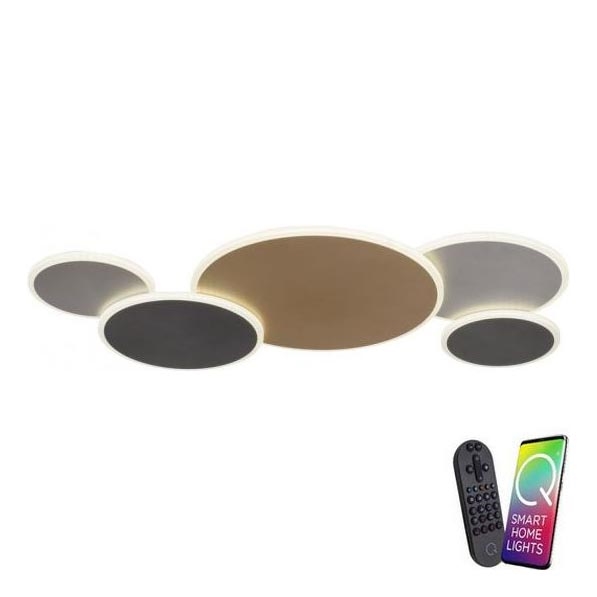 Paul Neuhaus 8008-70 - Plafonnier à intensité variable Q-PIATO LED/49W/230V 2700-5000K Wi-Fi + télécommande