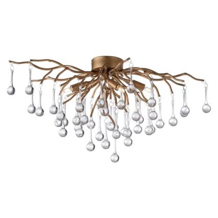 Paul Neuhaus 8090-11 - Plafonnier ICICLE 4xG9/40W/230V 30x60 cm laiton