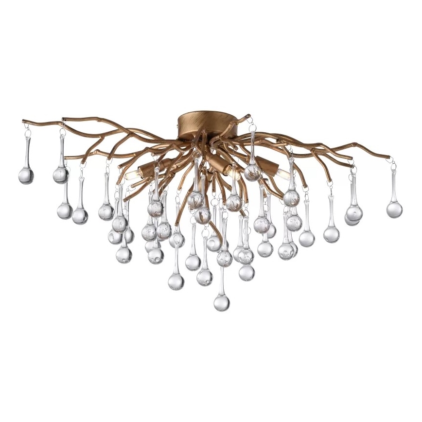 Paul Neuhaus 8090-11 - Plafonnier ICICLE 4xG9/40W/230V 30x60 cm laiton