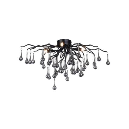 Paul Neuhaus 8090-18 - Lustre à montage en saillie ICICLE 4xG9/40W/230V 30x60 cm noir