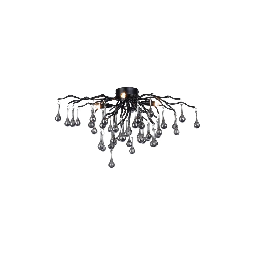 Paul Neuhaus 8090-18 - Lustre à montage en saillie ICICLE 4xG9/40W/230V 30x60 cm noir