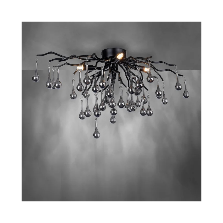Paul Neuhaus 8090-18 - Lustre à montage en saillie ICICLE 4xG9/40W/230V 30x60 cm noir