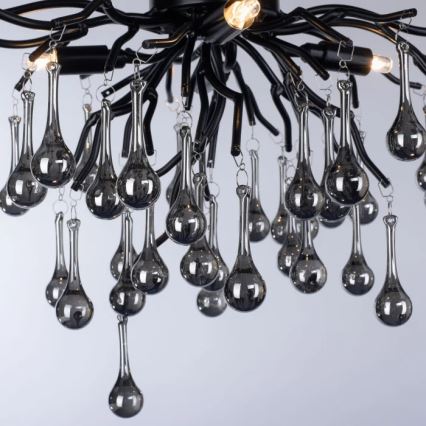 Paul Neuhaus 8090-18 - Lustre à montage en saillie ICICLE 4xG9/40W/230V 30x60 cm noir