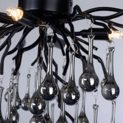 Paul Neuhaus 8090-18 - Lustre à montage en saillie ICICLE 4xG9/40W/230V 30x60 cm noir