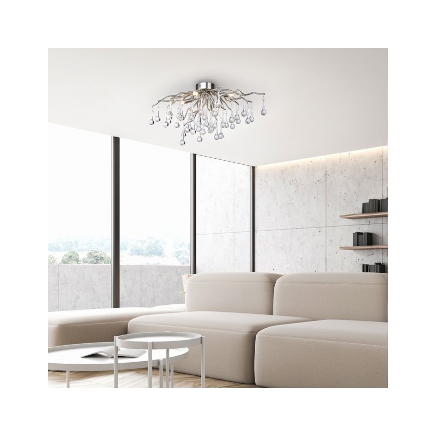 Paul Neuhaus 8090-55 - Plafonnier ICICLE 4xG9/40W/230V 30x60 cm chrome brillant