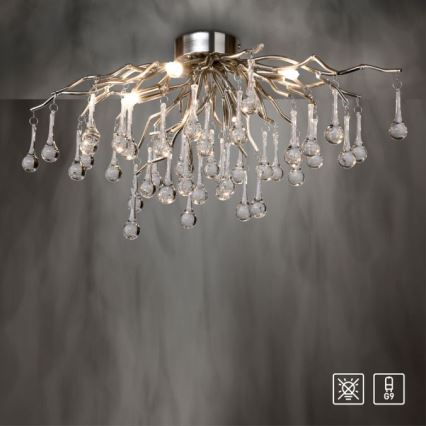 Paul Neuhaus 8090-55 - Plafonnier ICICLE 4xG9/40W/230V 30x60 cm chrome brillant