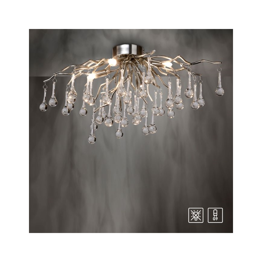Paul Neuhaus 8090-55 - Plafonnier ICICLE 4xG9/40W/230V 30x60 cm chrome brillant