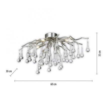 Paul Neuhaus 8090-55 - Plafonnier ICICLE 4xG9/40W/230V 30x60 cm chrome brillant