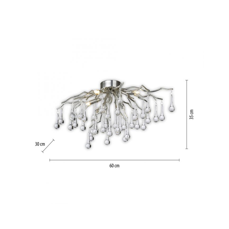 Paul Neuhaus 8090-55 - Plafonnier ICICLE 4xG9/40W/230V 30x60 cm chrome brillant