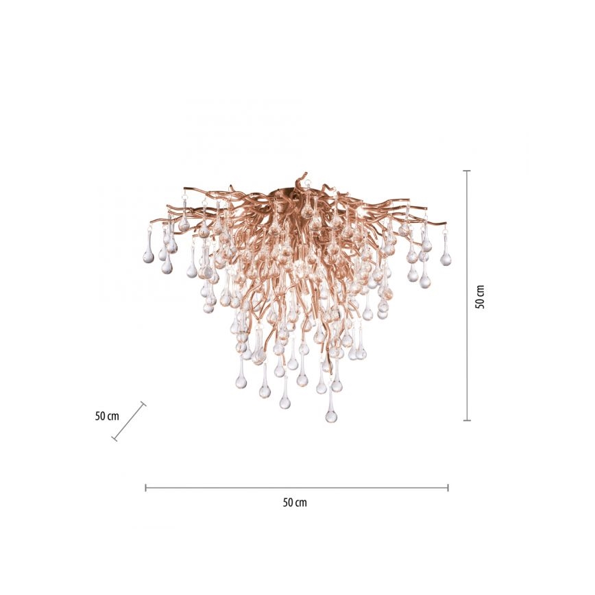Paul Neuhaus 8091-11 - Lampadario a plafone ICICLE 9xG9/40W/230V diametro 50 cm ottone
