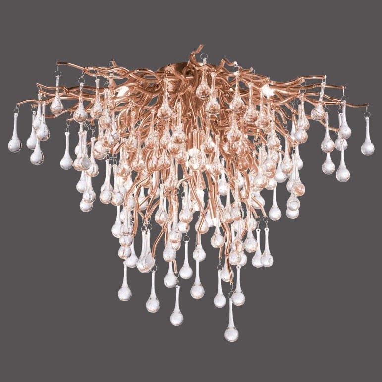 Paul Neuhaus 8091-11 - Plafonnier ICICLE 9xG9/40W/230V d. 50 cm laiton
