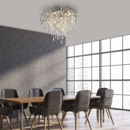 Paul Neuhaus 8091-55 - Plafonnier ICICLE 9xG9/40W/230V d. 50 cm chrome brillant
