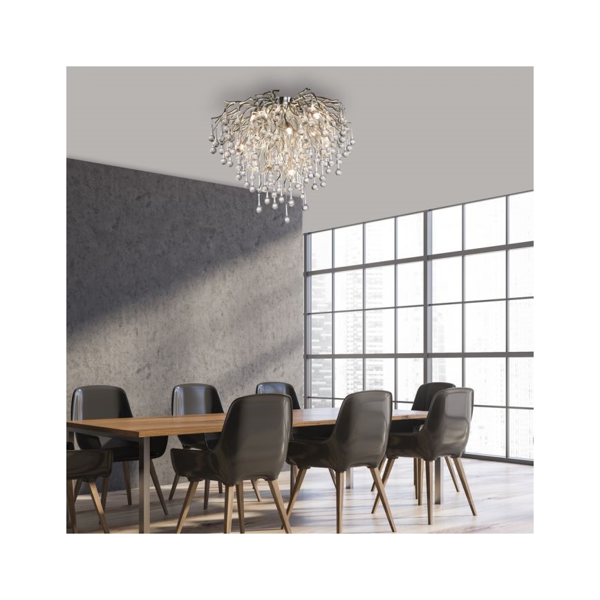 Paul Neuhaus 8091-55 - Plafonnier ICICLE 9xG9/40W/230V d. 50 cm chrome brillant