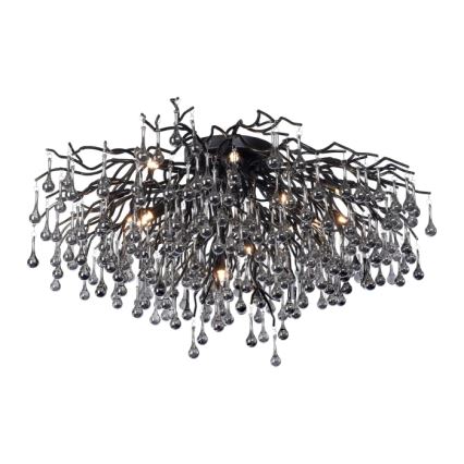 Paul Neuhaus 8092-18 - Plafone ICICLE 14xG9/40W/230V Ø 100 cm nero