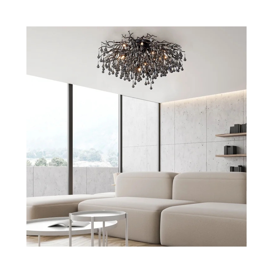 Paul Neuhaus 8092-18 - Plafone ICICLE 14xG9/40W/230V Ø 100 cm nero