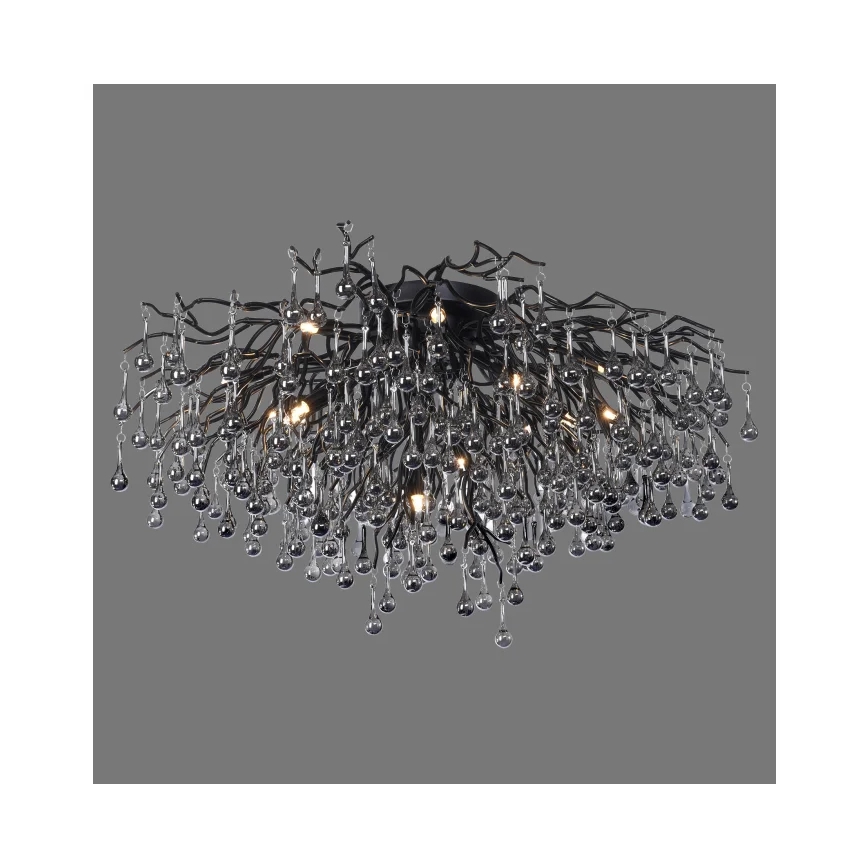 Paul Neuhaus 8092-18 - Plafone ICICLE 14xG9/40W/230V Ø 100 cm nero