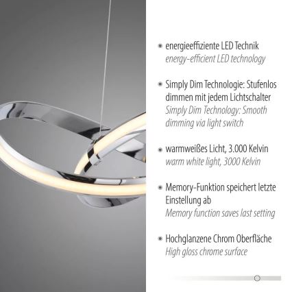 Paul Neuhaus 8291-17 - Suspension filaire à intensité variable MELINDA LED/30W/230V
