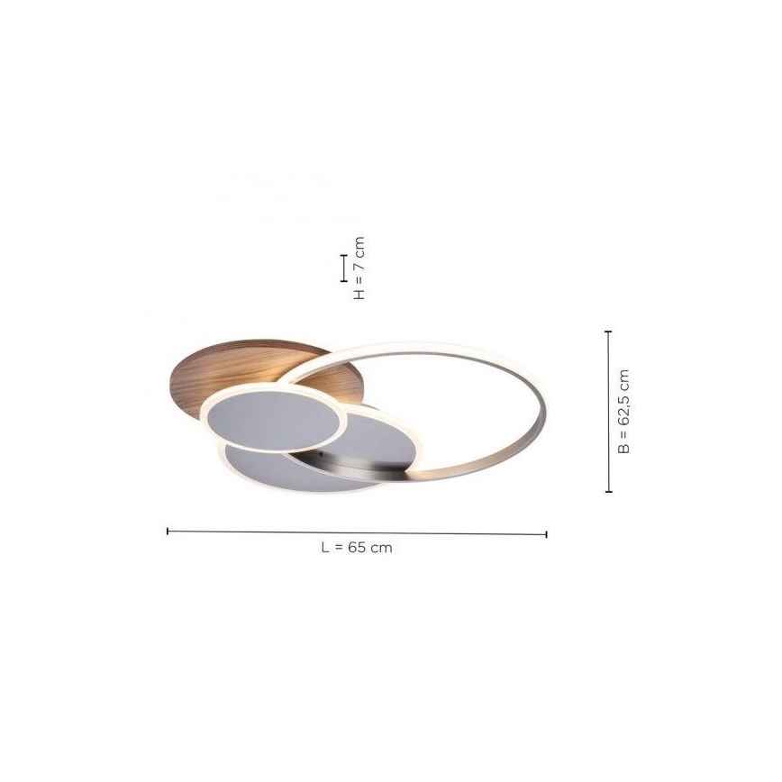 Paul Neuhaus 8328-79 - Dimmbare LED-Deckenleuchte PALMA LED/50W/230V 2700-5000K Kiefer + Fernbedienung