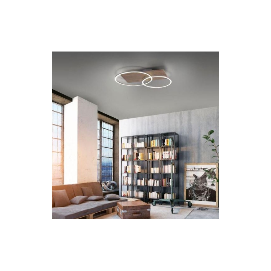 Paul Neuhaus 8329-79 - Dimmbare LED-Aufbauleuchte PALMA LED/26W/230V 2700-5000K Kiefer + Fernbedienung
