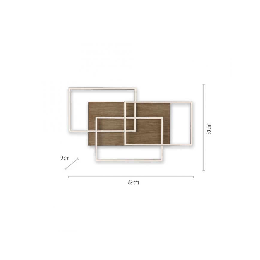 Paul Neuhaus 8330-79 - Dimmbare LED-Aufbauleuchte PALMA 3xLED/12W/230V Kiefer + Fernbedienung