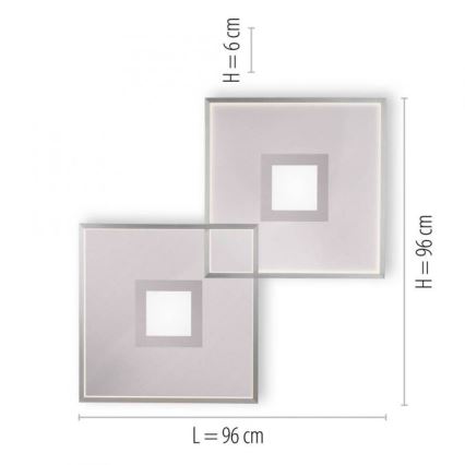 Paul Neuhaus 8378-55 - Dimmbare LED-Deckenleuchte AMARA LED/45W/230V glänzendes Chrom + Fernbedienung