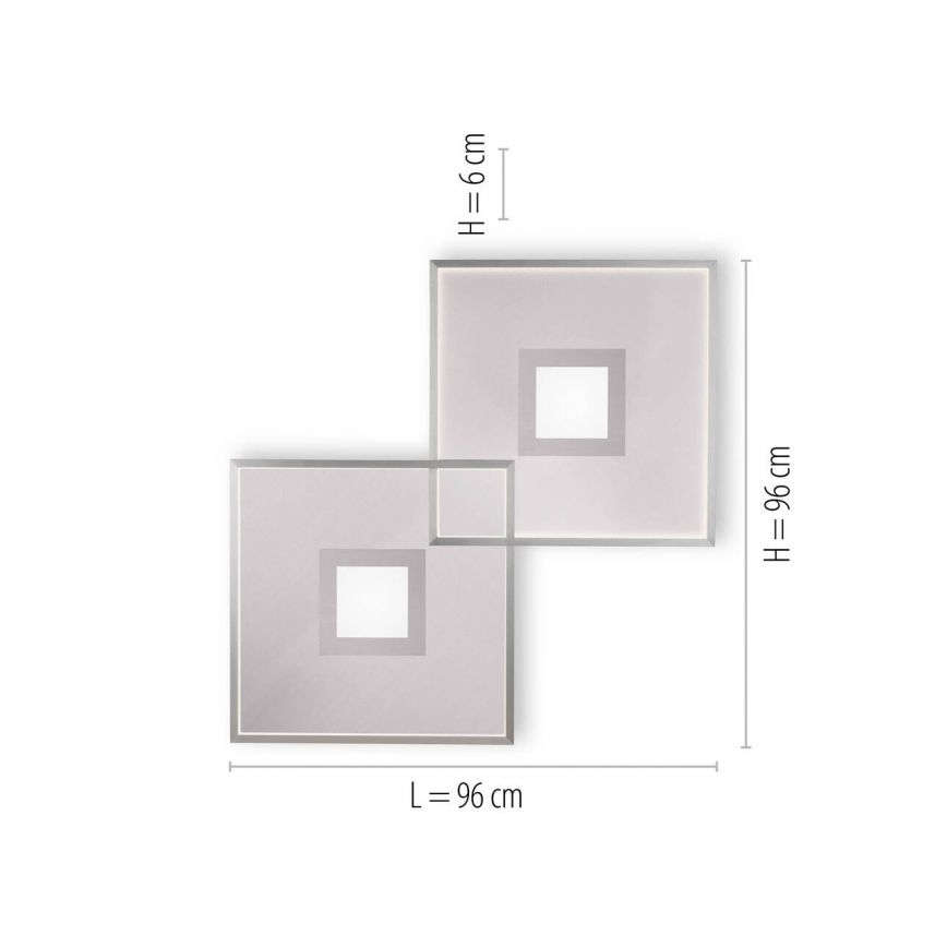 Paul Neuhaus 8378-55 - Dimmbare LED-Deckenleuchte AMARA LED/45W/230V glänzendes Chrom + Fernbedienung