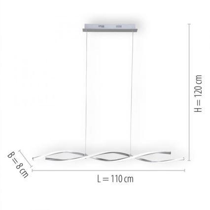 Paul Neuhaus 9142-55 - Suspension filaire à intensité variable POLINA 2xLED/10,2W/230V