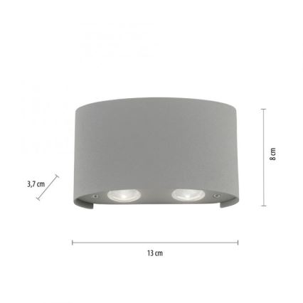 Paul Neuhaus 9487-21 - Applique murale d'extérieur CARLO 4xLED/0,8W/230V IP54