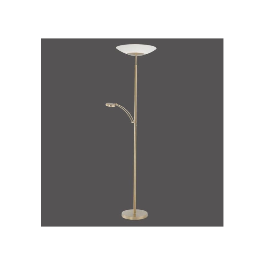 Paul Neuhaus - 655-60 - Lampada LED da terra dimmerabile ALFRED 1xLED/28W/230V+1xLED/4W/230V ottone