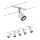 Paulmann 3981 - Set 5x LED/4W Komplettes Seilsystem TUBE 230V mattchrom/schwarz