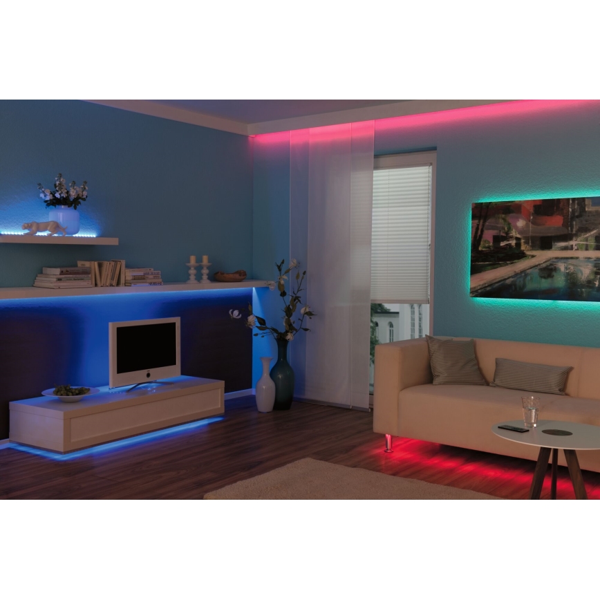 Paulmann 3988 - LED RGBW/13W dimmbarer LED-Streifen TIP 5 m 230V + Fernbedienung