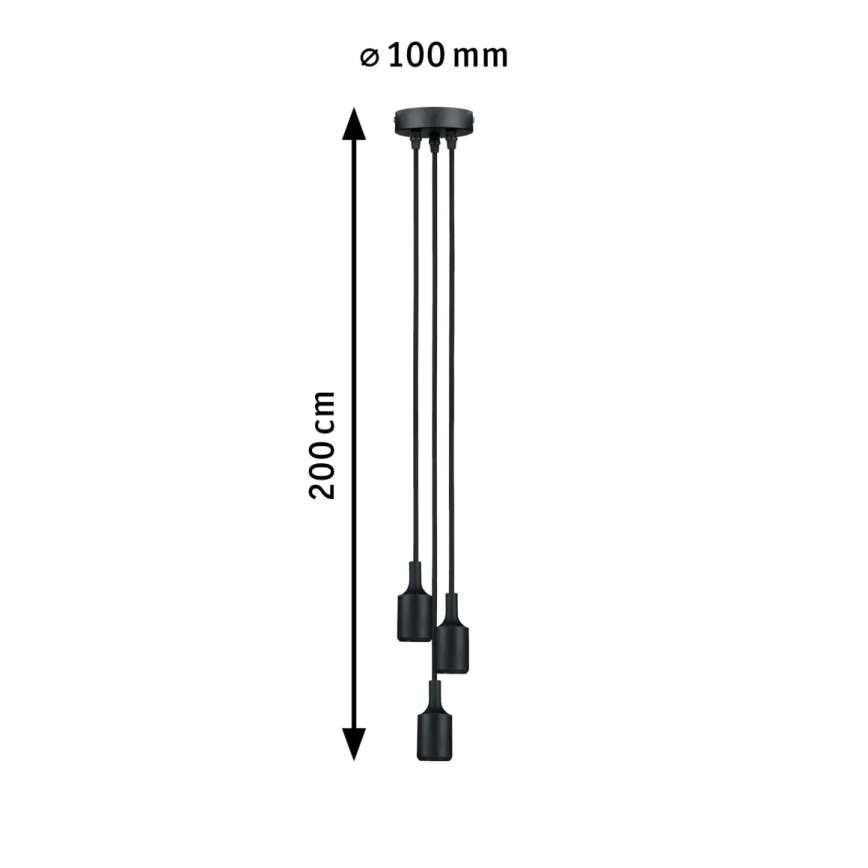 Paulmann 50382 - 3xE27/60W Cavo di alimentazione KETIL 230V