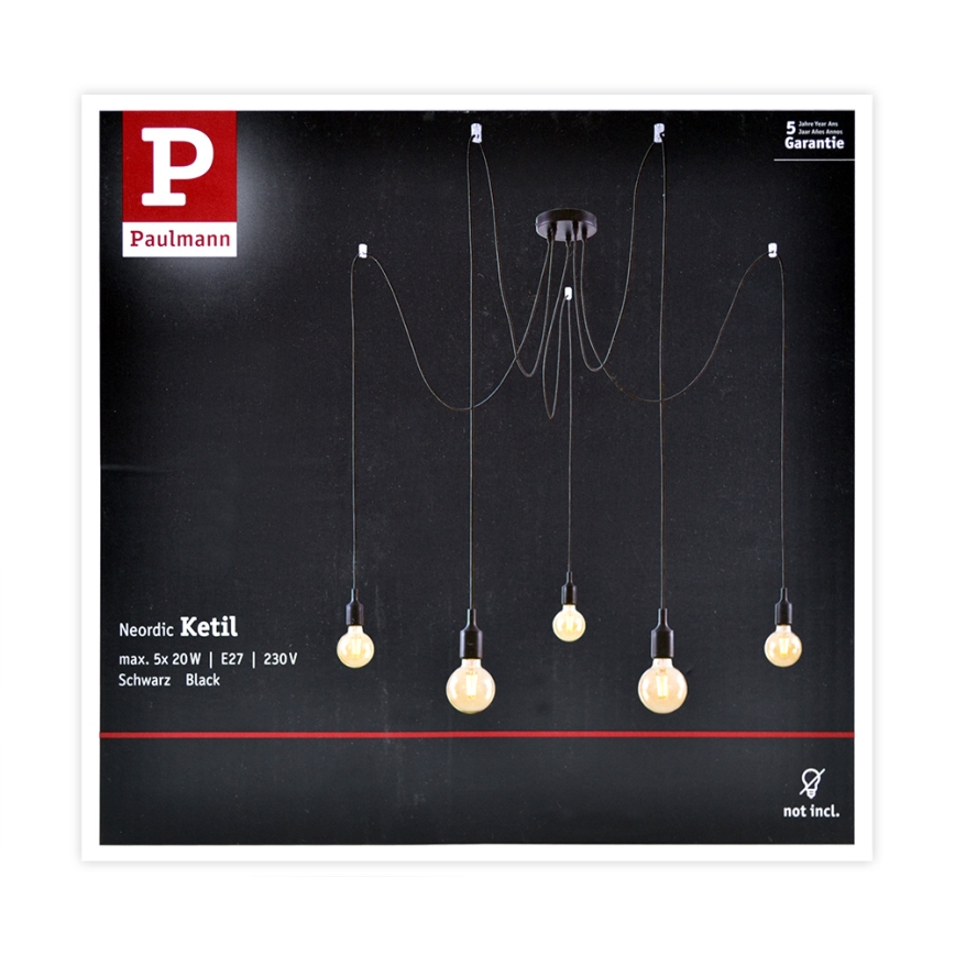 Paulmann 50389 - Suspension filaire NEORDIC 5xE27/20W/230V araignée