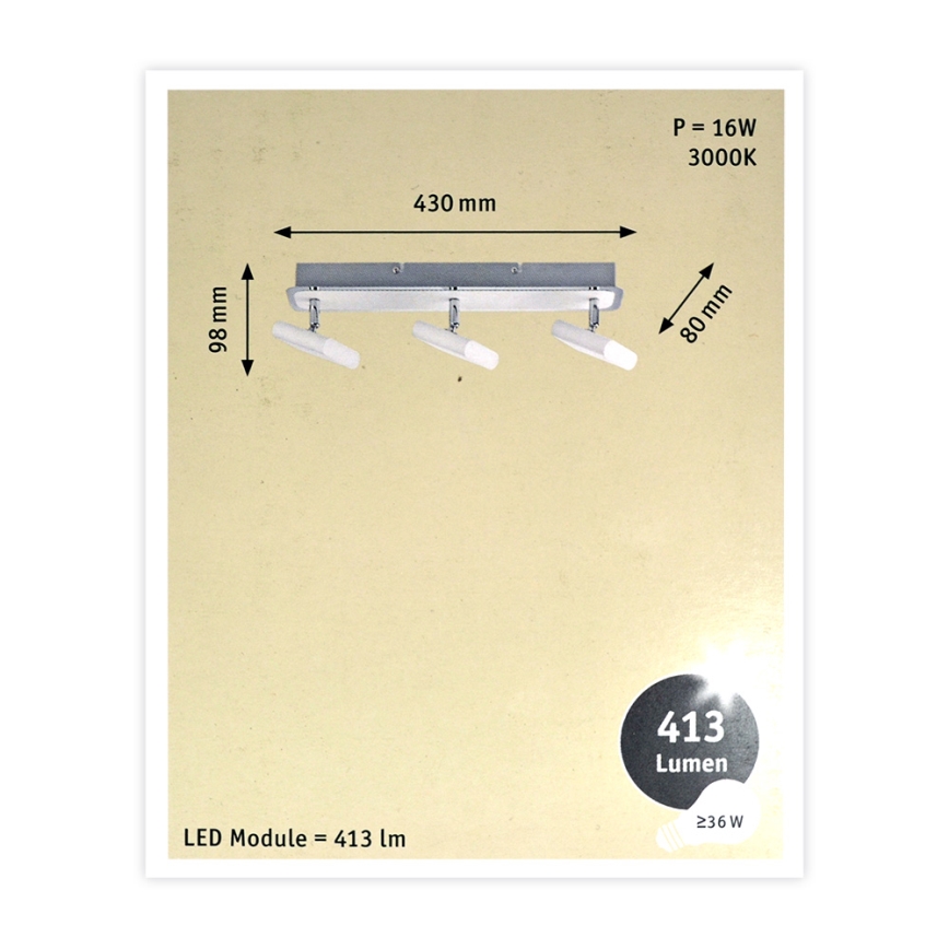 Paulmann 66636 - 3xLED/4,5W Faretto LAUNCHER 230V