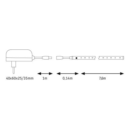 Paulmann 70514 -  Striscia LED RGB/15W dimmerabile SIMPLED 7,5m 230V + TC