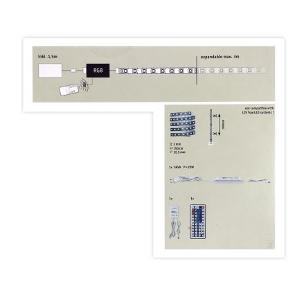 Paulmann 70587 - Striscia LED RGB/20W Dimmerabile MAXLED 1,5m 230V + telecomando