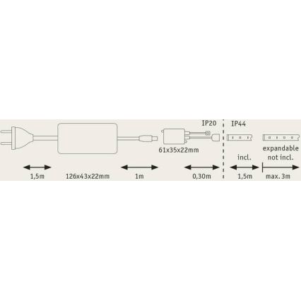 Paulmann 70623 - LED/10W IP44 Ruban de salle de bain à intensité variable MAXLED 1,5 m 2700-6500K 230V + télécommande