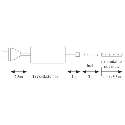 Paulmann 70666 - LED/20W IP44 Striscia da bagno dimmerabile MAXLED 3 m 2700K 230V