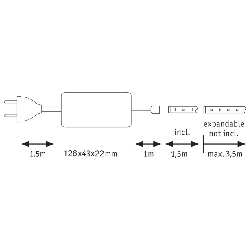 Paulmann 70667 - LED/9W IP44 Ruban de salle de bain à intensité variable MAXLED 1,5 m 6500K 230V
