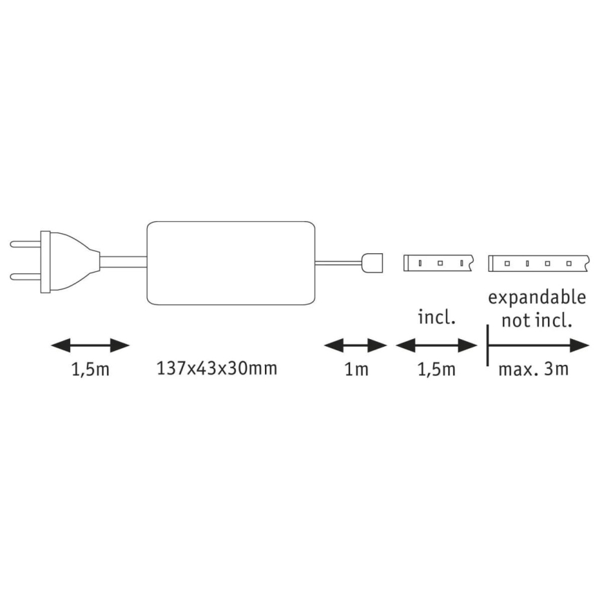 Paulmann 70671 - LED/18W IP44 Ruban de salle de bain à intensité variable MAXLED 1,5 m 6500K 230V
