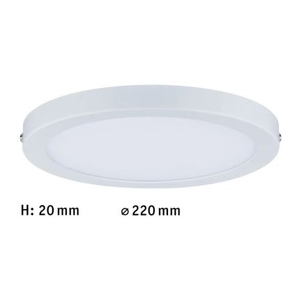 Paulmann 70868 - LED/18,5W Pannello dimmerabile ATRIA 230V 2700K diametro 22 cm bianco