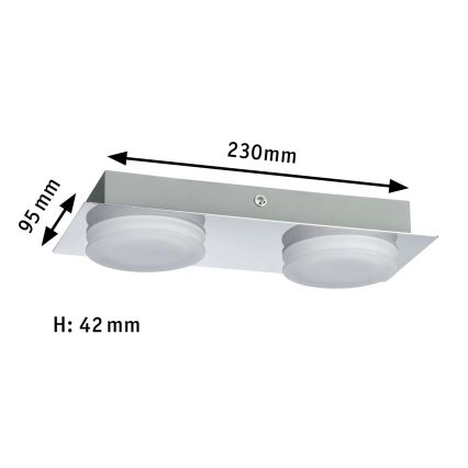 Paulmann 70883 - 2xLED/4,7W IP23 Applique da parete per bagno DORADUS 230V