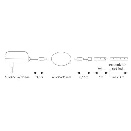 Paulmann 70955 - LED/3W Strip con sensore 1m YOURLED 230V