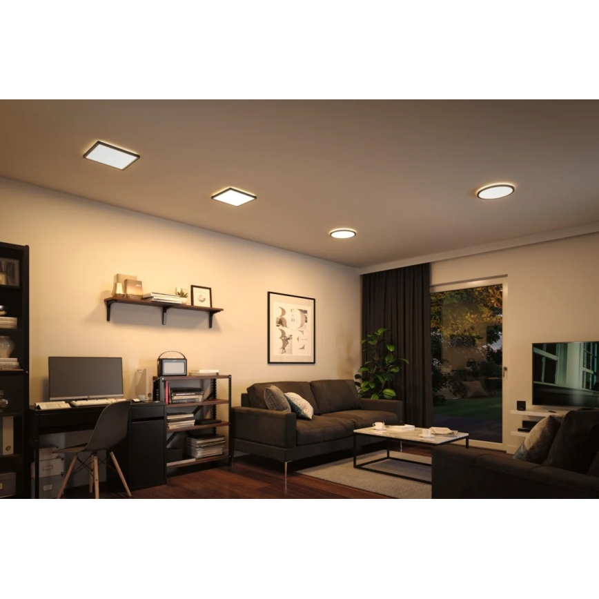 Paulmann 70998 - Panneau en saillie LED/16W ATRIA 230V 3000K d. 29,3 cm noir