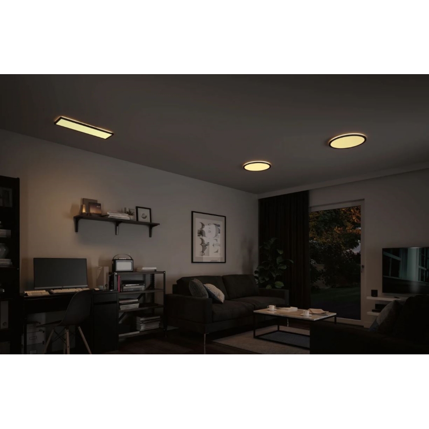 Paulmann 70999 - Panneau à intensité variable LED/22W ATRIA 230V 3000K d. 42 cm noir